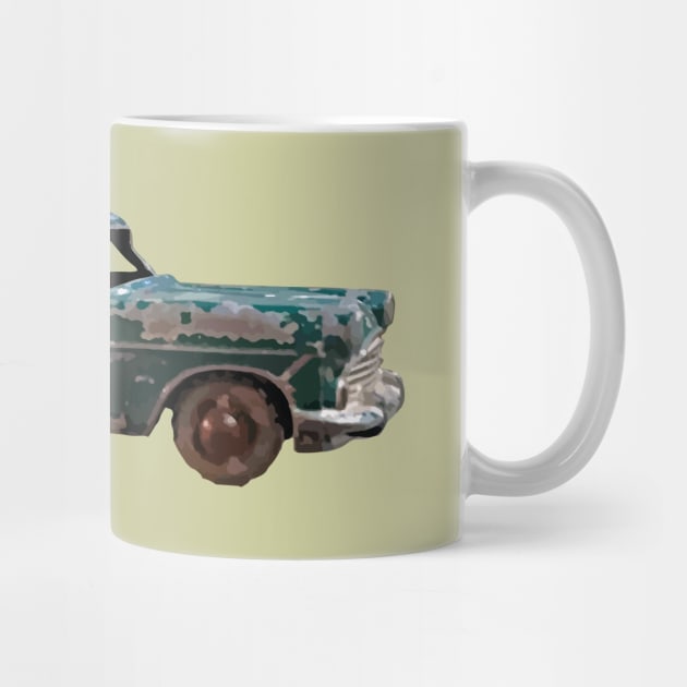 Vintage classic green car by TinyPrinters